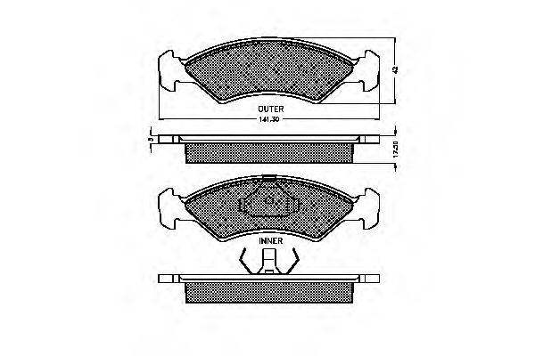 Комплект гальмівних колодок, дискове гальмо SPIDAN 30218