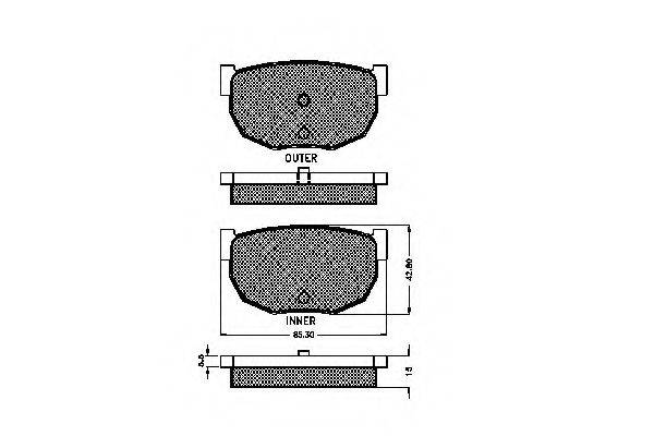 Комплект гальмівних колодок, дискове гальмо SPIDAN 31006