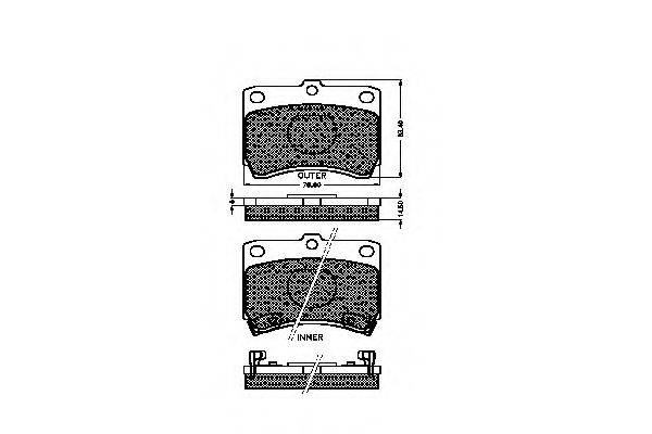 Комплект тормозных колодок, дисковый тормоз SPIDAN 31085