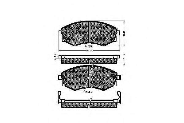 Комплект гальмівних колодок, дискове гальмо SPIDAN 31091