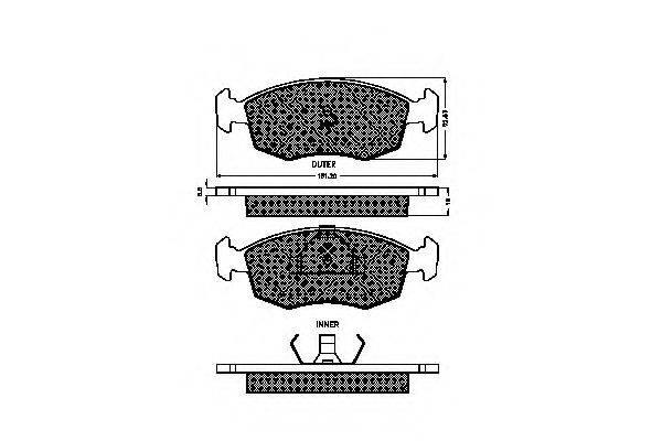 Комплект гальмівних колодок, дискове гальмо SPIDAN 31254