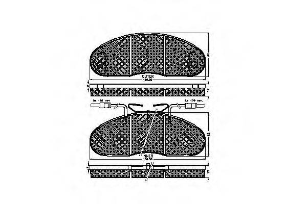 Комплект гальмівних колодок, дискове гальмо SPIDAN 31262