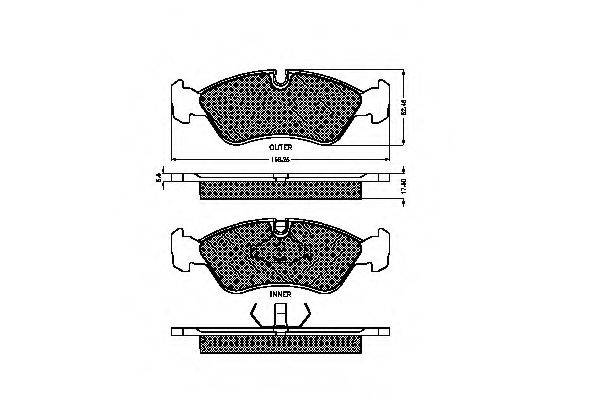 Комплект гальмівних колодок, дискове гальмо SPIDAN 31706