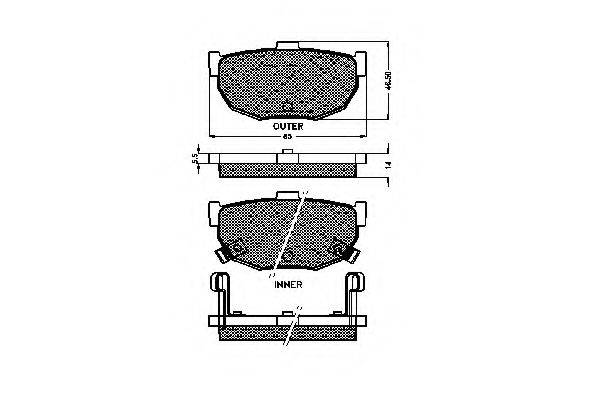 Комплект тормозных колодок, дисковый тормоз SPIDAN 31715