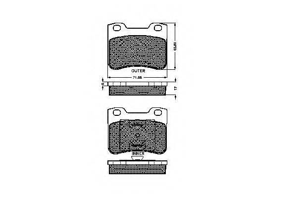 Комплект тормозных колодок, дисковый тормоз SPIDAN 31781