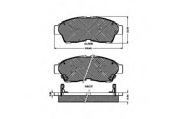 Комплект гальмівних колодок, дискове гальмо SPIDAN 31856