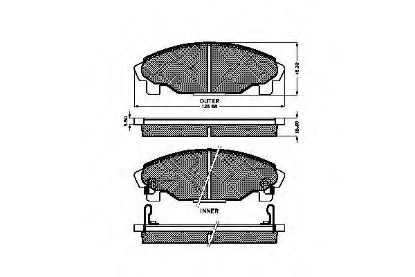 Комплект гальмівних колодок, дискове гальмо SPIDAN 32025