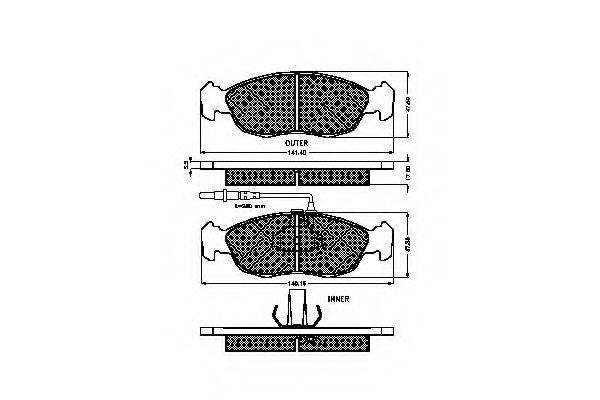 Комплект тормозных колодок, дисковый тормоз SPIDAN 32033