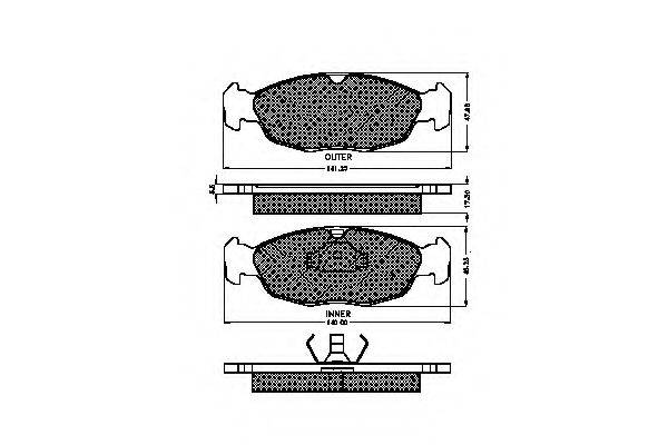 Комплект тормозных колодок, дисковый тормоз SPIDAN 32041