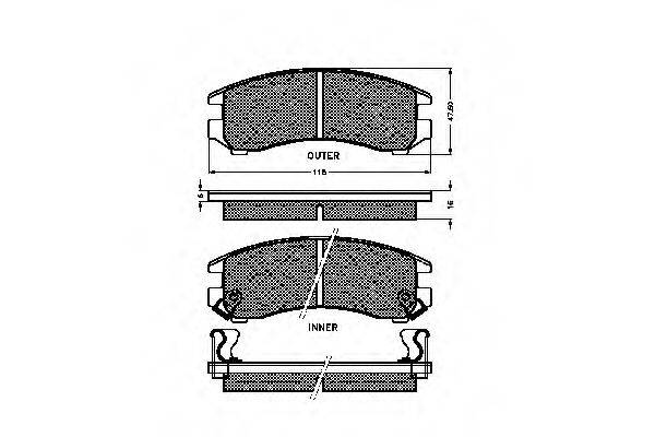 Комплект тормозных колодок, дисковый тормоз SPIDAN 32092