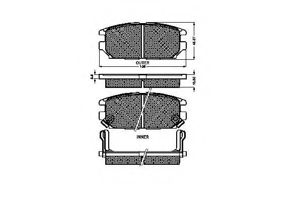 Комплект гальмівних колодок, дискове гальмо SPIDAN 32122