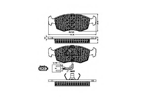 Комплект гальмівних колодок, дискове гальмо SPIDAN 32151