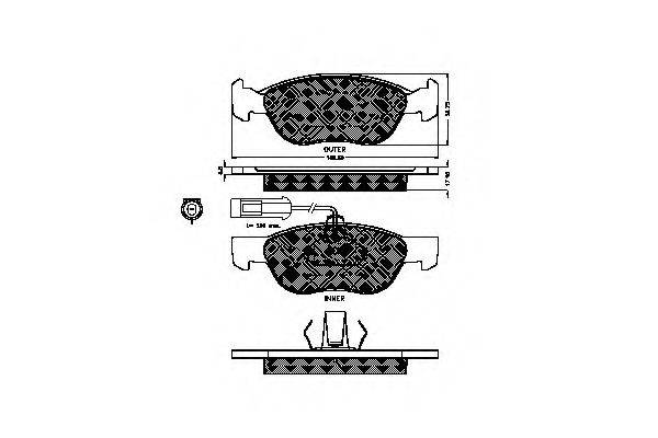 SPIDAN 32215 Комплект тормозных колодок, дисковый тормоз
