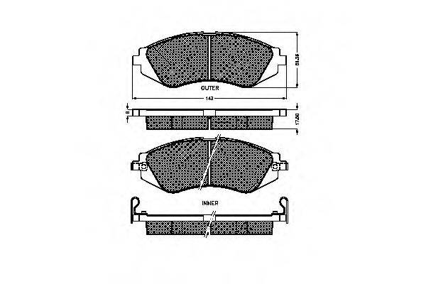 Комплект гальмівних колодок, дискове гальмо SPIDAN 32326