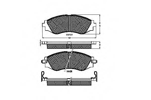 Комплект гальмівних колодок, дискове гальмо SPIDAN 32327