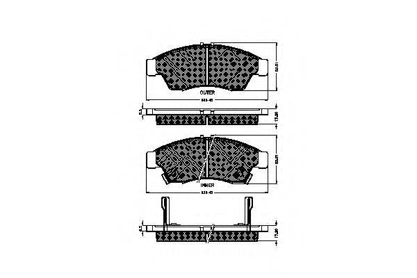Комплект гальмівних колодок, дискове гальмо SPIDAN 32426
