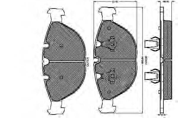 Комплект тормозных колодок, дисковый тормоз SPIDAN 32465