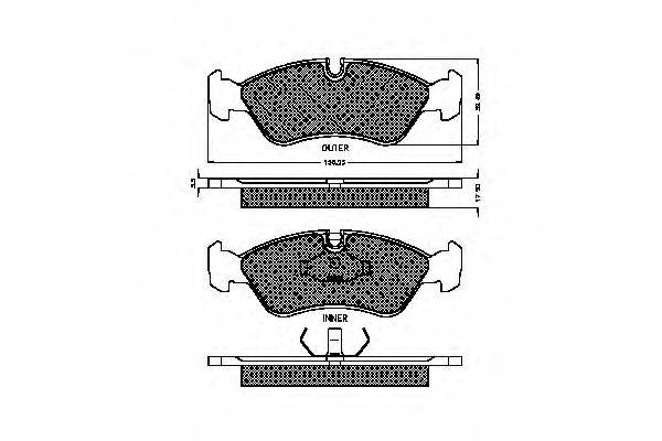 Комплект тормозных колодок, дисковый тормоз SPIDAN 32706