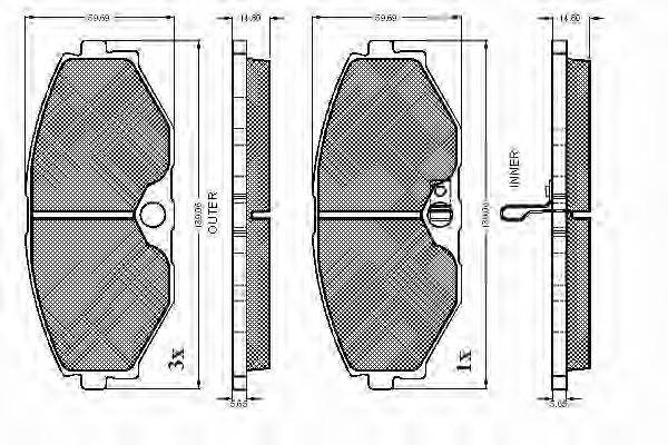 Комплект гальмівних колодок, дискове гальмо SPIDAN 32814