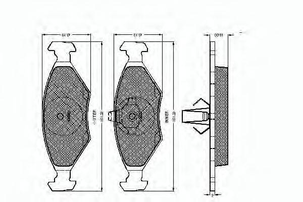 Комплект тормозных колодок, дисковый тормоз SPIDAN 32818