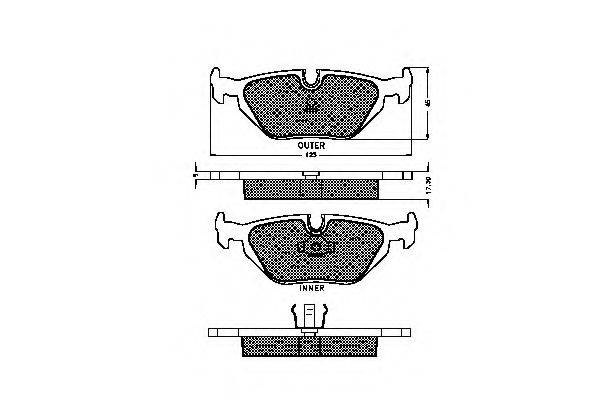Комплект тормозных колодок, дисковый тормоз SPIDAN 32865