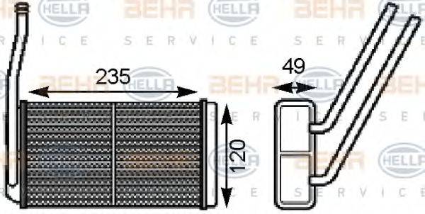 Теплообменник, отопление салона BEHR HELLA SERVICE 8FH 351 000-161