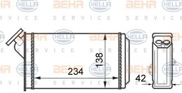 Теплообмінник, опалення салону BEHR HELLA SERVICE 8FH 351 024-321
