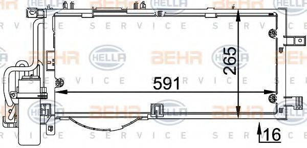 BEHR HELLA SERVICE 8FC351300611 Конденсатор, кондиціонер