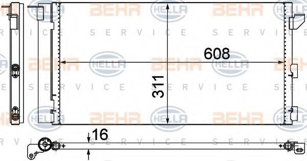 BEHR HELLA SERVICE 8FC351302401 Конденсатор, кондиціонер