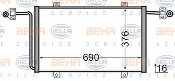 BEHR HELLA SERVICE 8FC351306541 Конденсатор, кондиціонер