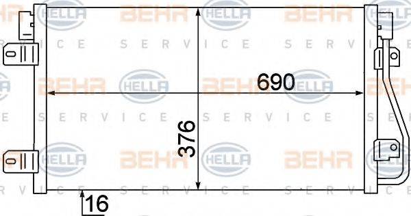 BEHR HELLA SERVICE 8FC351306641 Конденсатор, кондиціонер