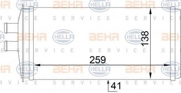 BEHR HELLA SERVICE 8FH351333021 Теплообменник, отопление салона