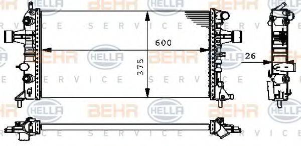 BEHR HELLA SERVICE 8MK376710321 Радіатор, охолодження двигуна