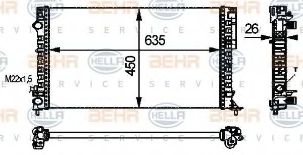 BEHR HELLA SERVICE 8MK376712681 Радиатор, охлаждение двигателя