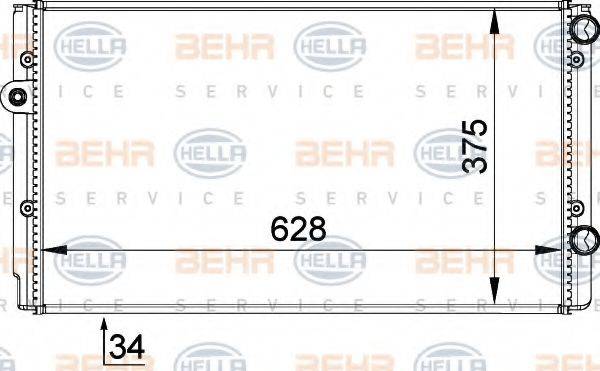 BEHR HELLA SERVICE 8MK376714491 Радиатор, охлаждение двигателя
