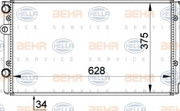 BEHR HELLA SERVICE 8MK376714541 Радиатор, охлаждение двигателя