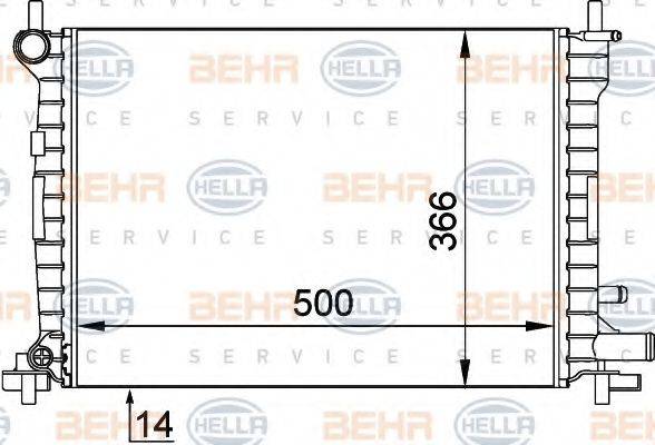 BEHR HELLA SERVICE 8MK376715621 Радиатор, охлаждение двигателя