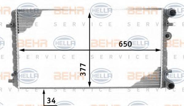 BEHR HELLA SERVICE 8MK376716611 Радиатор, охлаждение двигателя