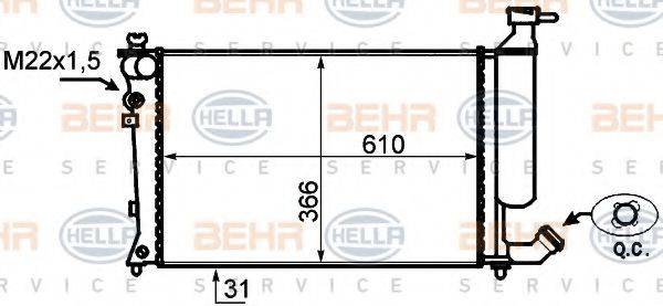 BEHR HELLA SERVICE 8MK376717171 Радиатор, охлаждение двигателя