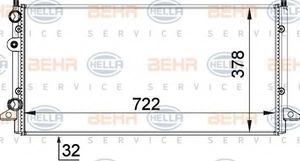 Радиатор, охлаждение двигателя BEHR HELLA SERVICE 8MK 376 717-754