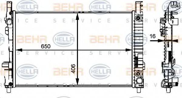 BEHR HELLA SERVICE 8MK376721031 Радиатор, охлаждение двигателя