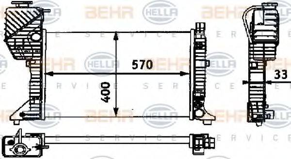 BEHR HELLA SERVICE 8MK376721351 Радиатор, охлаждение двигателя