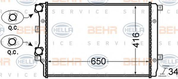 BEHR HELLA SERVICE 8MK376726701 Радиатор, охлаждение двигателя