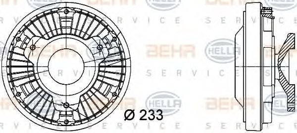 Зчеплення, вентилятор радіатора BEHR HELLA SERVICE 8MV 376 728-381