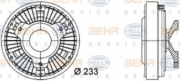 Зчеплення, вентилятор радіатора BEHR HELLA SERVICE 8MV 376 728-401