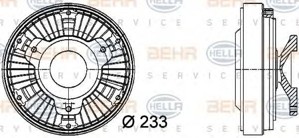 Зчеплення, вентилятор радіатора BEHR HELLA SERVICE 8MV 376 729-481