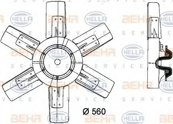 Вентилятор, охолодження двигуна BEHR HELLA SERVICE 8MV 376 730-751