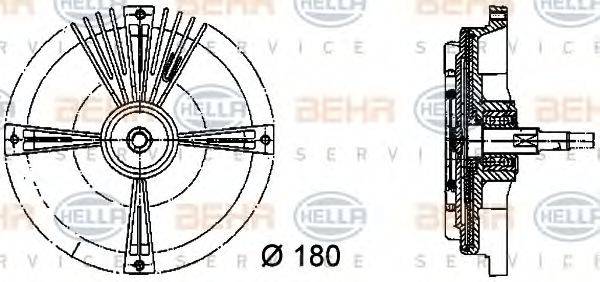 BEHR HELLA SERVICE 8MV376731111 Сцепление, вентилятор радиатора
