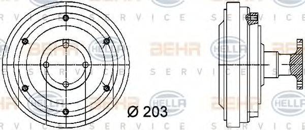 Зчеплення, вентилятор радіатора BEHR HELLA SERVICE 8MV 376 731-351