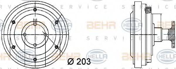 Зчеплення, вентилятор радіатора BEHR HELLA SERVICE 8MV 376 731-361